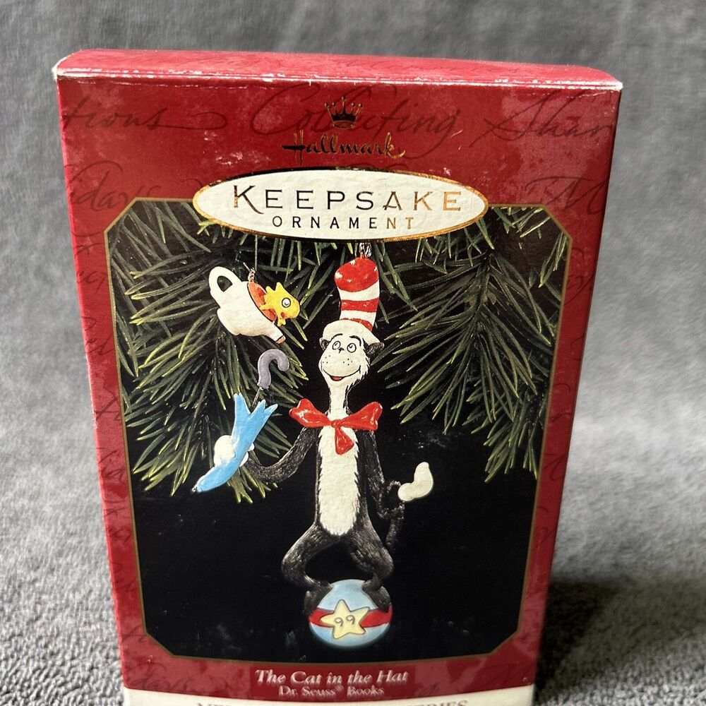 Hallmark Keepsake Dr. Seuss Books The Cat In The Hat #1 Ornament in Series 1999